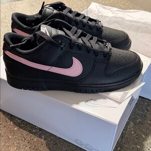 Nike Black Sneakers with Pink Swoosh (NEW)